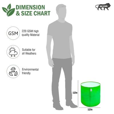 Premium HDPE UV Protected 220 GSM Round Grow Bags 12x12 Inch for Terrace & Vegetable Gardening