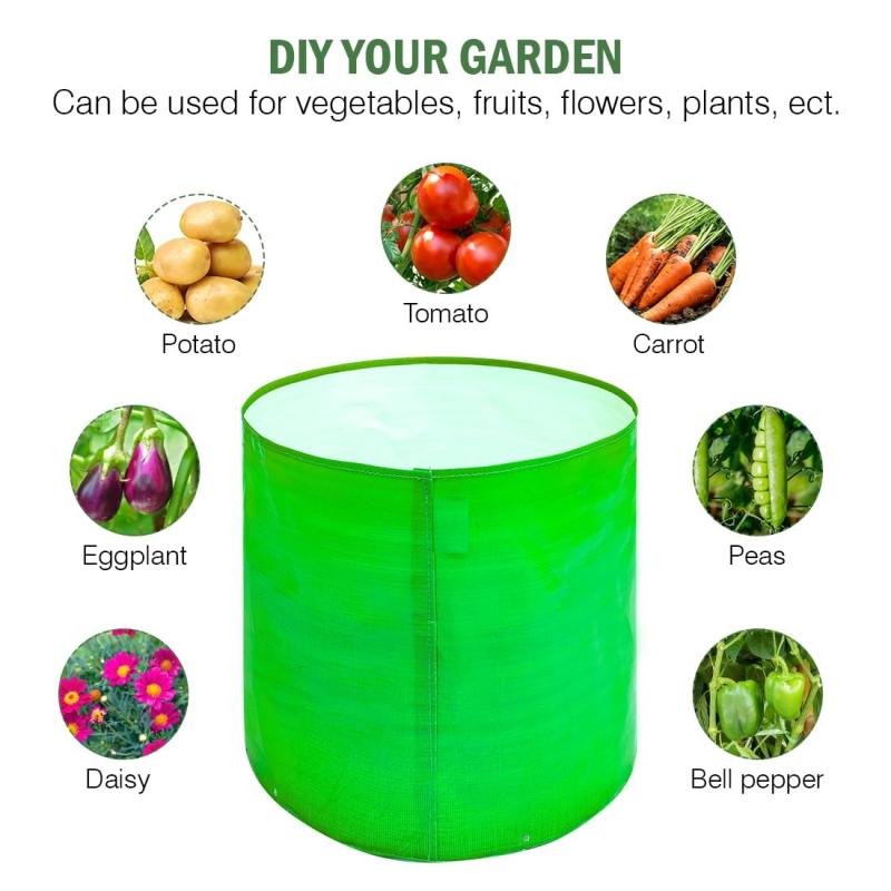 Premium HDPE UV Protected 220 GSM Round Grow Bags 12x12 Inch for Terrace & Vegetable Gardening