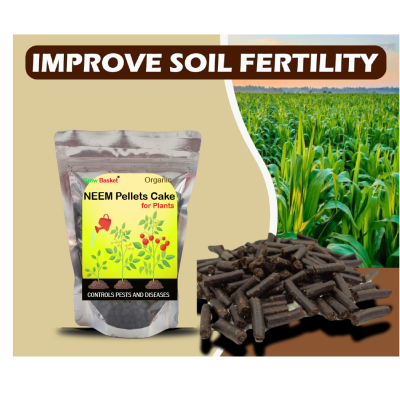 Neem Pellets for Plants | Organic Pest Control & Soil Conditioner | Natural Fertilizer | Grow Basket