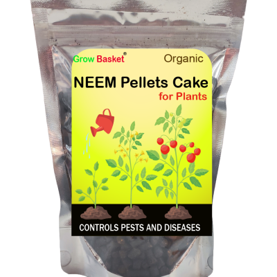 Neem Pellets for Plants | Organic Pest Control & Soil Conditioner | Natural Fertilizer | Grow Basket
